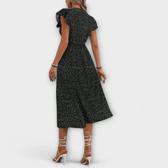 Stylish Polka Dot Midi Dress