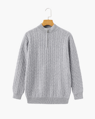 100% Cashmere Woven Half-Zip