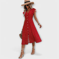 Stylish Polka Dot Midi Dress