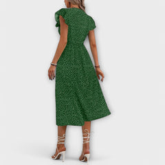Stylish Polka Dot Midi Dress