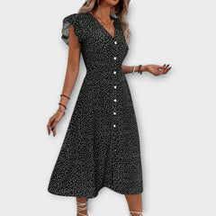 Stylish Polka Dot Midi Dress
