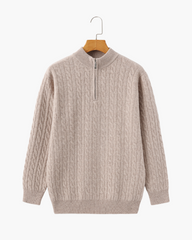 100% Cashmere Woven Half-Zip