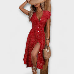 Stylish Polka Dot Midi Dress