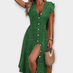 Stylish Polka Dot Midi Dress