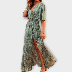 SABINE - Stylish Wrap Maxi Dress with Flowing Design