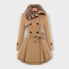 EMMA | Elegant coat with faux fur collar