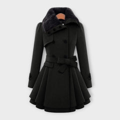 EMMA | Elegant coat with faux fur collar