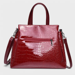 CASA - Elegant 3-piece Black Crocodile Leather Bag Set