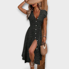 Stylish Polka Dot Midi Dress