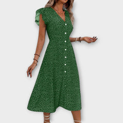 Stylish Polka Dot Midi Dress