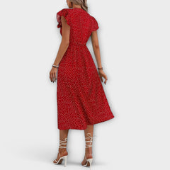 Stylish Polka Dot Midi Dress