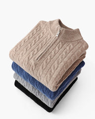 100% Cashmere Woven Half-Zip