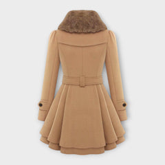 EMMA | Elegant coat with faux fur collar