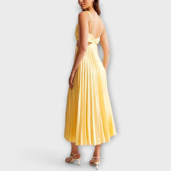 Elegant midi evening dress with pleats